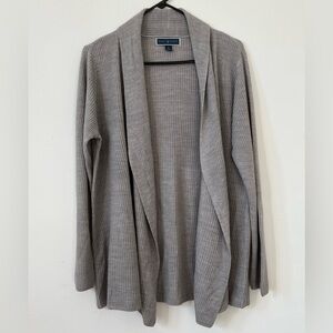 Karen Scott Ribbed Open Cardigan M Taupe